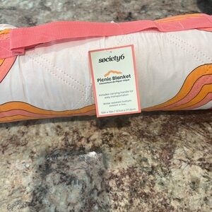 Society6 Coral & White Travel Blanket